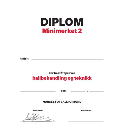 Minimerket II (rød) - Diplom