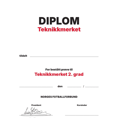 Teknikkmerke (rød) grad 2 - Diplom